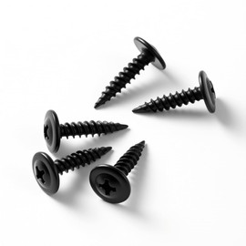 #8×1/2'' (100 Pack) Truss Head Wood Screws Quick Metal Self-Tapping Screws Black Oxide 410 Stainless Steel