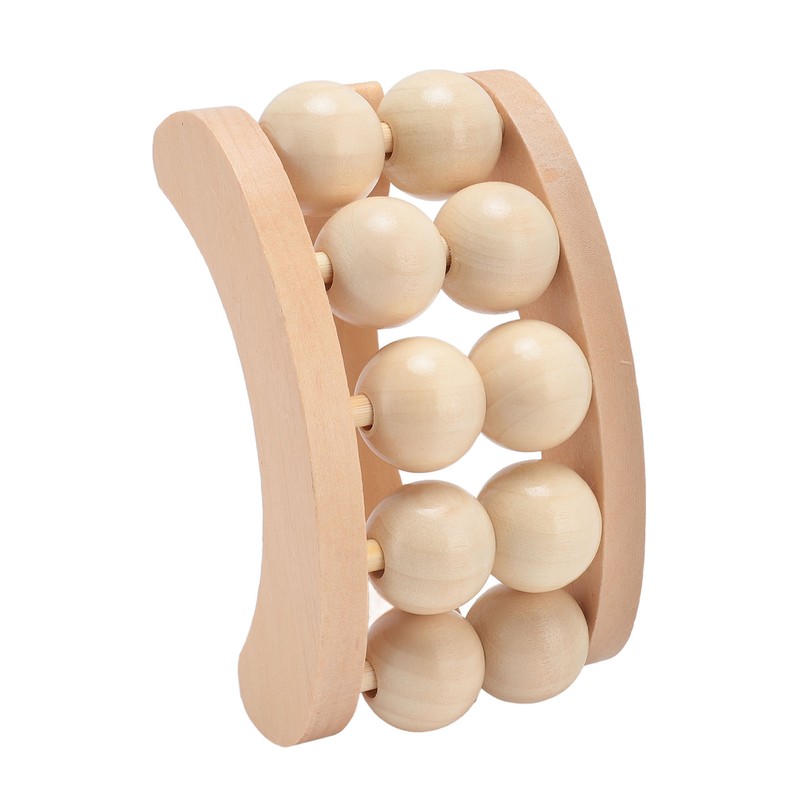 Wooden Massage Ball Roller with 10 Beads Deep Tissue Relief