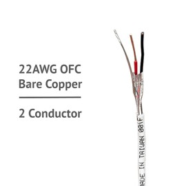 JAVEX 22/2 UL13 CL3R Wire (500 FT), 22-Gauge AWG [100% Shielded, Oxygen-Free Copper] HighFlex Copper Strands for Security, Control and Alarm System Installation, White