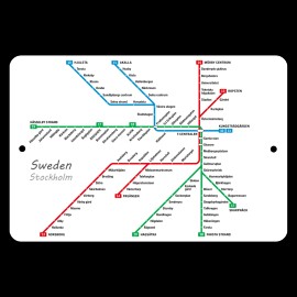 4yougifts Explore Stockholm: Stylish Subway Map on Metal Sign