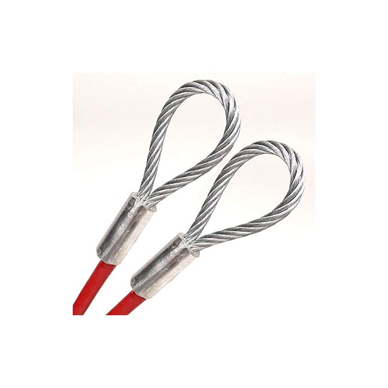 PSI, 1/4" Vinyl Coated Cable with Loops, 7x19 Braid, 3/16"