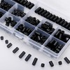 345 Pcs Nylon Plastic Spacers, Black, Durable Insulation, Multi-Size Spacers