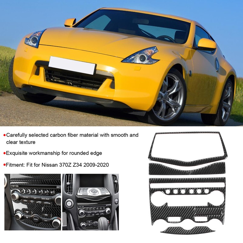Console AC CD Panel Cover Carbon Fiber Conditioner Switch Decorative