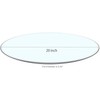 gopop 20" Round Tempered Glass Table Top, Transparent Table Surface