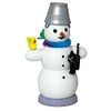 Kuhnert Smoker Figurine Wooden Snowman with Cat Approx. 13 cm