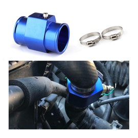 zipelo Water Temp Joint Pipe, Car Aluminum Alloy Water Temperature Sensor Adapter, 28-40 mm Universal Sensor Gauge Radiator Hose Adapter Clamps, Automotive Engine Radiator (40mm/Blue)