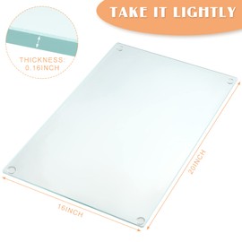 Hoolerry Large Tempered Glass Cutting Board for Kitchen Clear Cutting Board for Countertop Dishwasher Safe, Scratch Resistant, Heat Resistant, Shatter Resistant(16 x 20 Inch)