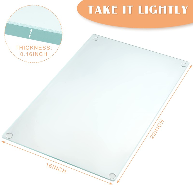 Hoolerry Large Tempered Glass Cutting Board for Kitchen Clear Cutting