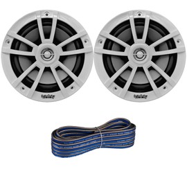 Infinity 6.5" Marine Speakers (Qty 2) 1 Pair of OEM Replacement Speakers w/Enrock 50ft Wire (White) 622MWB