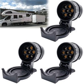 3 x Trailer Adaptor 13 to 7 Pin 12 V Trailer Adapter 13 to 7, Adapter Trailer 7 to 13 Pin 13 Pin Trailer Plug Adapter for Trailer Cars, Cars and Trucks