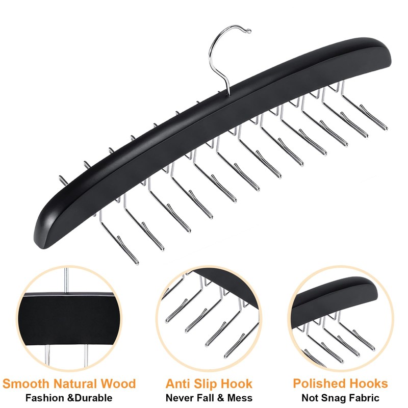 Tank Top Hanger with Premium Wood, 24 Large Capacity, Space