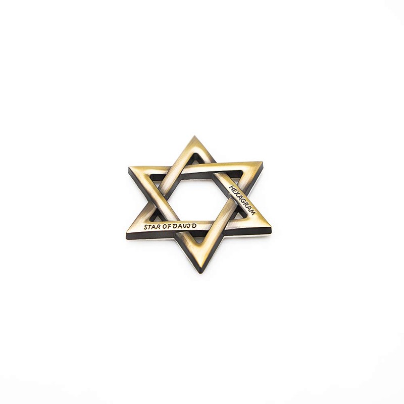 CARRUN 2 PCS 3D Hexagram Six Pointed Star Metal Emblem