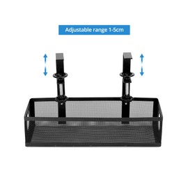 QWORK® kabelmanagement unter dem Schreibtisch, kabelkorb aus Metall ohne Bohren, Kabel-Organizer-Korb, für zuhause, büro
