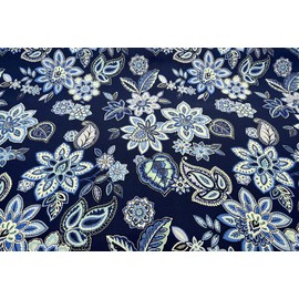 Waverly Charismatic Delft Blue Floral Drapery Upholstery Fabric by The Yard