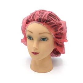 Bouffant Caps with Elastic Stretch Band Disposable Protective Hair Hats, Red Color, Pack of 1000