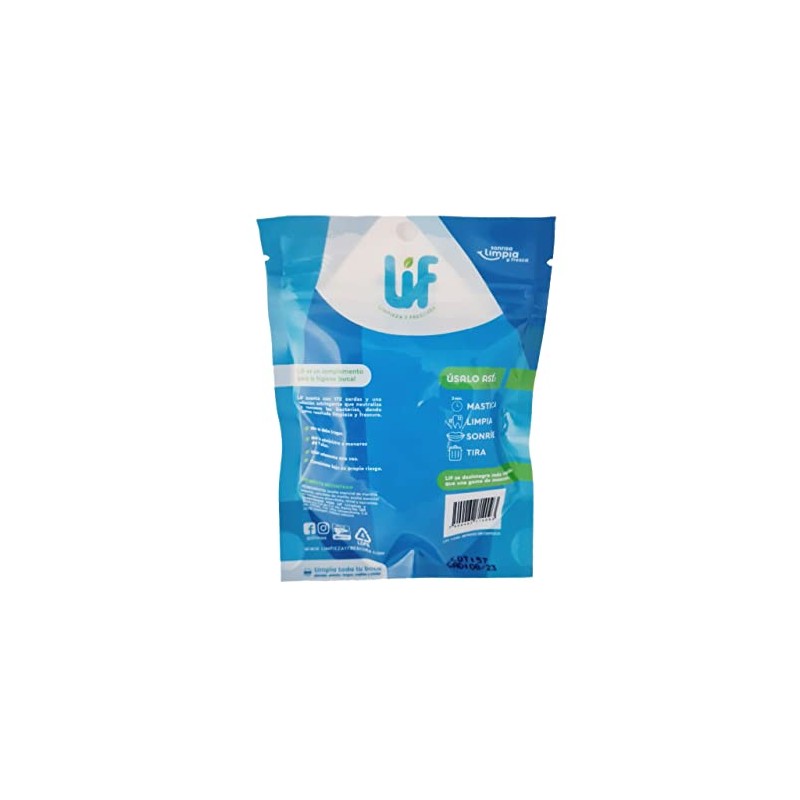 LIF - Cepillo Bucal Masticable Sabor Menta Pouch Resellable 4Pack