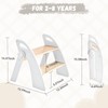Wooden 2 Step Stool for Kids Bathroom Sink Foldable Anti-Slip