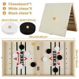 Foldable Foosball Winner Games Table Hockey Catapult Chess Parent-child Fast Sling Puck Board Toys For Children Adults (Foldable)