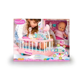 Nenuco Good Sleep Cradle with Baby Doll, Crib, and Accessories, 14" Doll
