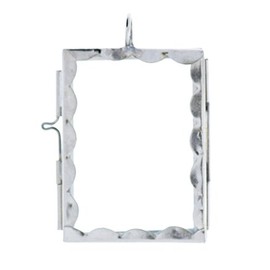 HHH Designs 1.5 Inch x 2 Inch Scalloped Glass Pane Pendant Locket | Locket Necklace for Women with Antiqued Silver Finish | Set of 3 Scalloped Glass Pane Locket Pendant | Gift for Your Love Ones