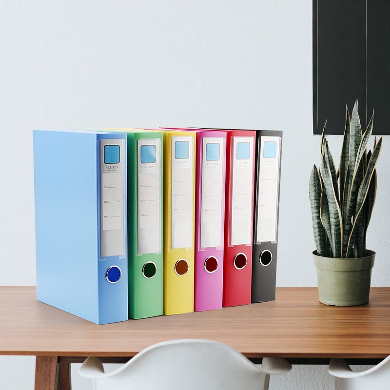 HAKZEON 6 Pack Assorted Colour A4 Box Files, 55mm Spine