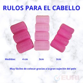 EURI Set für Spa und Bad, Lockenwickler, 3 Größen, Trockenturban | Peelinghandschuh | Kamm | Stofftasche | zufällige Farbauswahl