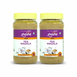 SHASHA Chai Masala Spice Tea Jar, Latte, Coffee, Unsweetened Powdered Spice, (Pack of 2), 3.52 Oz, No Added Flavoring, Cardamom, Clove, Cinnamon Spices, Perfect for Tea Time