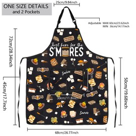 MBMSO Smores Apron S’More Lovers Gift for Smores Maker Apron Just Here for the Smores Gift for Pastry Chef Apron Camping Gift, Smores Apron-b, Standard