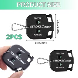 Golf Gate Counter 2 Pack Digital Golf Gate Counter with Chain Lightweight and Portable Durable ABS Material for 2 Players Ideal for Golf and Ball Games (Black)