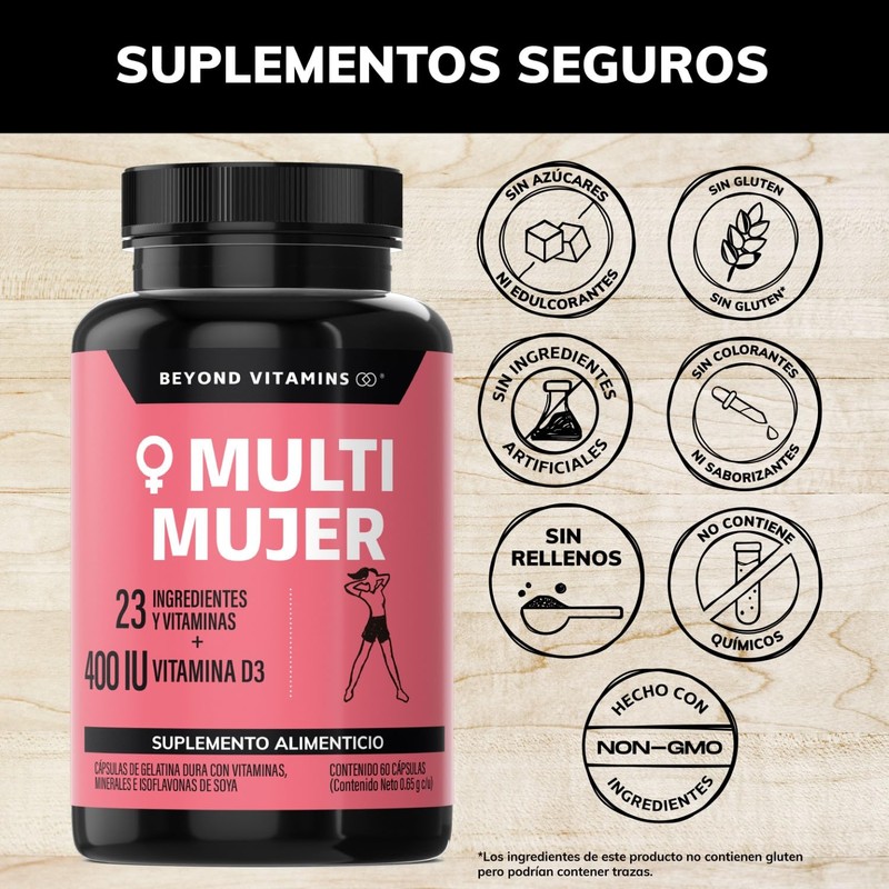 Multivitamínico para Mujer con 24 Ingredientes y Vitaminas | Suplemento