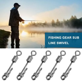 Be In Your Mind Pack of 20 Fishing Swivels Length 29 mm Tensile Strength 44.5 kg Fishing Line Connector for Carp Suitable for Fishing in Freshwater and Saltwater Rolling Swivel Made of Stainless Steel