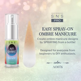 SNS Air Ombre Nail Spray Powder (Nude, AO076) - Nail Art Manicure Designs Using Spray-On Tech - For Beginner Nail Techs & DIY Enthusiasts - Works With Dip Powder, UV Gel & Acrylic