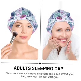 Minkissy 2pcs Sleeping Hair Bonnet for Women Silk Bonnet for Hair Loss Night Hat Elastic