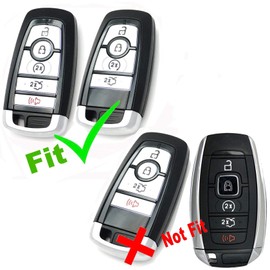 Funda protectora de piel para llave de mano, color negro para Ford Fusion Edge F250 F350 F450 F550 2018 2019 2020 2021 2022 2023 2024 Lincoln Nautilus Ranger Explorer Expedition 5 botones