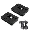 2pcs Metal Quick Release Plate with 1/4''-20 Camera Screw, Black