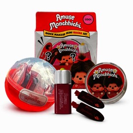 Amuse Monchichi Limited Edition Quick Makeup Mini Gacha - Warm Set / 어뮤즈 몬치치 한정판 퀵 메이크업 미니 가챠 - 웜 세트