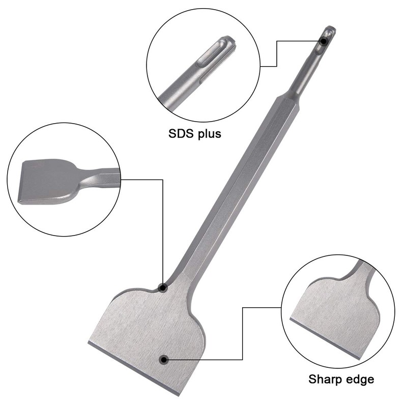 flintronic Chisel for SDS Plus Bits, Wide Flat Chisel 75