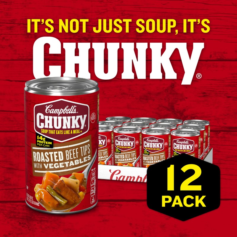 Campbell’s Chunky Soup, Roast Beef Tips With Vegetables Soup, 18.8