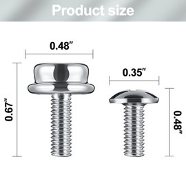 Universal Helmet Facemask Screw Kit - 12Pcs for Ice Hockey, Football, Baseball, Lacrosse, Softball, Rugby & More (4 Large Head + 8 Flat Head) (12)