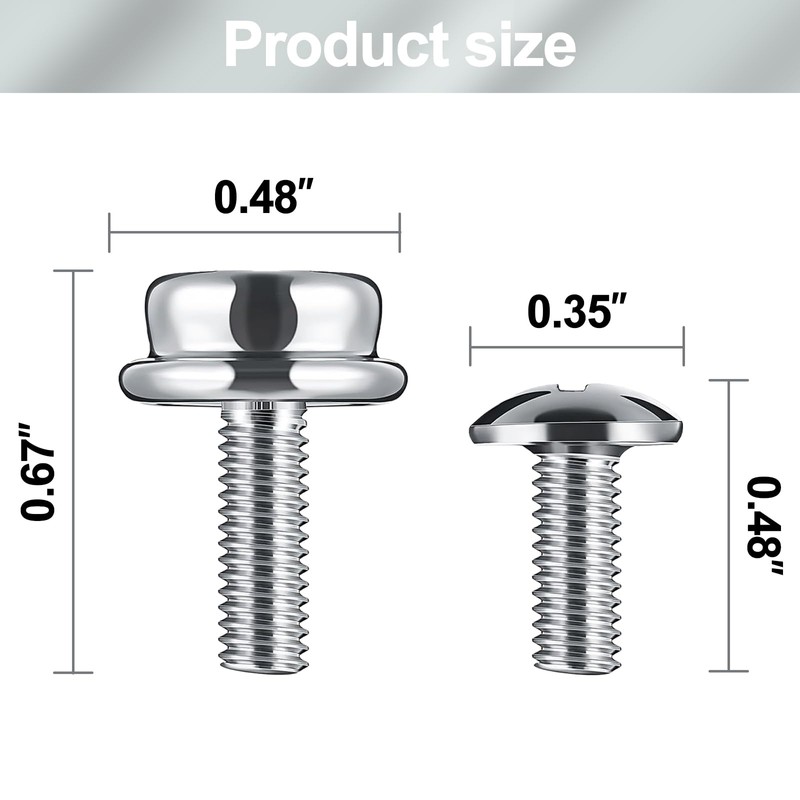 Universal Helmet Facemask Screw Kit - 12Pcs for Ice Hockey,