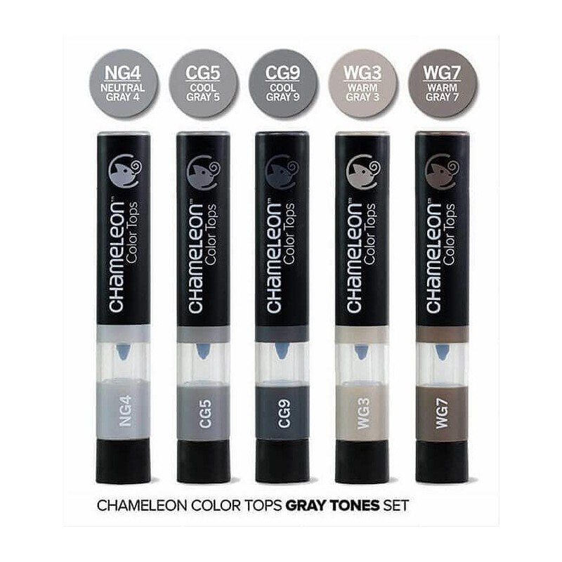 Chameleon Gray Tones Color Tops - Pack of 5