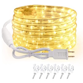 Afirst LED Rope Lights Outdoor 18FT - Warm White Fairy Lights Connectable IP65 Waterproof Outdoor Strip Lights for Home Decor, Garden, Bedroom, Patio, Christmas Decoration