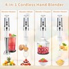 Cordless Immersion Blender: 4-in-1 Rechargeable Electric Hand Blender, 21-Speeds &