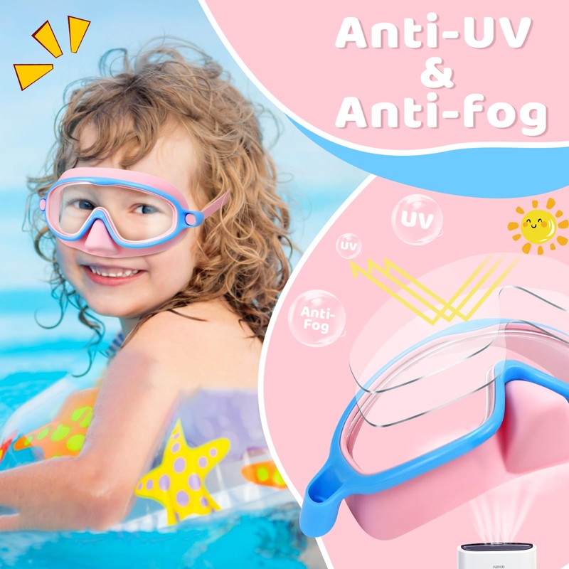 Vvinca Kids Swimming Goggles with Nose Guard