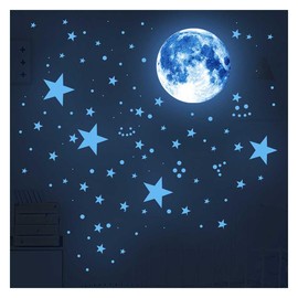 Luminous Stickers, Set of 435, Star Glow in the Dark Stickers, Globe Fluorescent Stickers, Wall Stickers, Illuminated Stickers, Stylish, Sparkling Children's Room Decorations, DIY, Starry Sky,