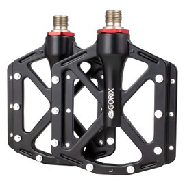 GORIX (GX-FY936) Bicycle Pedal, Flat Pedal (GX-FY936) [Wide Body, Thin, Wide, Thickness Approx. 0.4 inches (10 mm), Aluminum Pedal, Stylish, Pedal Replacement, Customization] Flat Pedal Pedal, Road Bike, Cross Bike, MTB, Other Bicycles