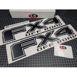 FX4 Decals (2-Pack) Off Road 4x4 Truck Bedside Fender Stickers Fits F150 F250 F350 (Gloss Blackout, S2 - FX4 Off Road)