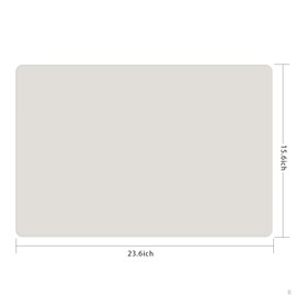 Silicone Placemats, Food-Grade Non-Slip Waterproof, Dining, Stain Resistant, Countertop Protector, Kitchen Counter Mat, Heat Resistant, Baking mat Dishwasher Safe (23.6"×15.7"-1pack, White Gray)