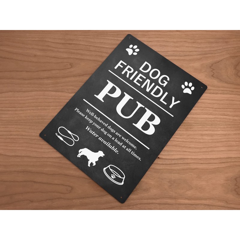 Dog Friendly Pub Printed Vinyl Waterproof Sign - Stylish and