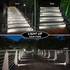 NIORSUN Solar Step Lights,12 Pack Cool White Solar Stair Lights